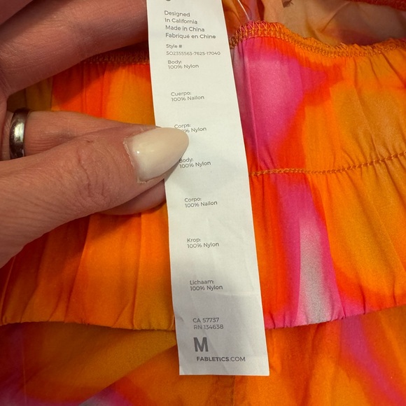 Fabletics Ultra High-Waisted Piped Nylon Short Pink Escape Shorts M NEW $65 - Picture 8 of 9